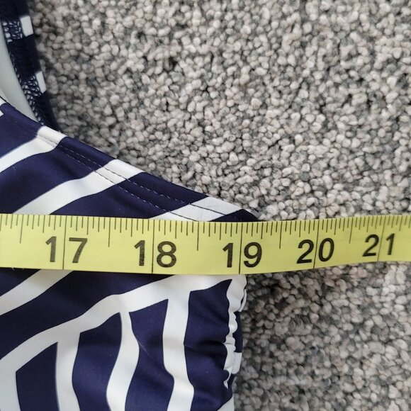 Lands End Navy & White Stripe Tankini 16 DDD - Picture 6 of 8